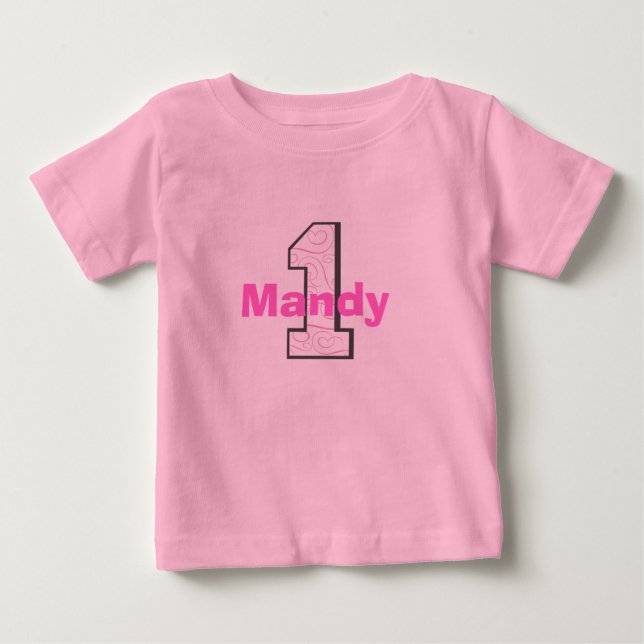 Add Your Child's Name 1st Birthday Girl Shirt (Front)