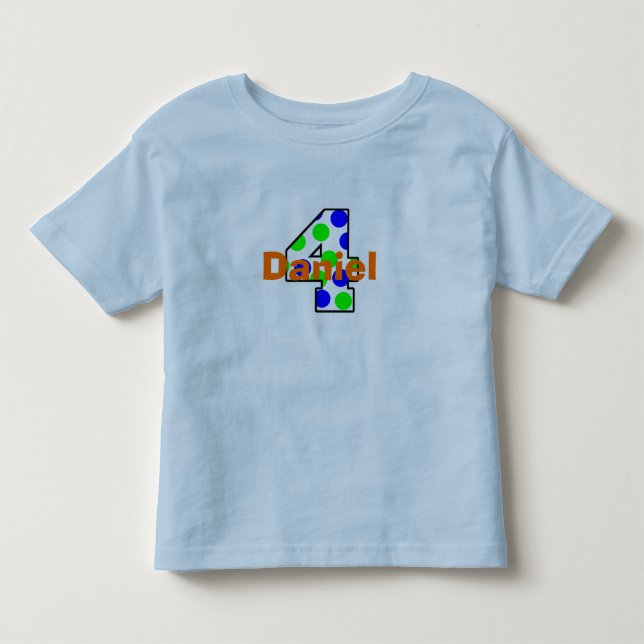 Add Your Child's Name 4th Birthday Shirt (Front)