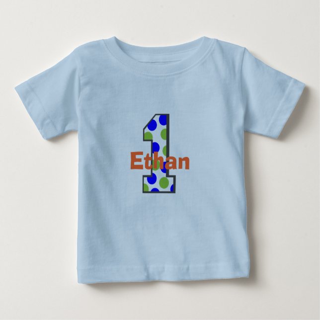 Add Your Child's Name First Birthday Boy Shirt (Front)