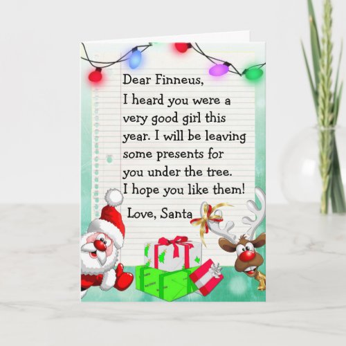 Add your Childs Name to this Dear Santa Card