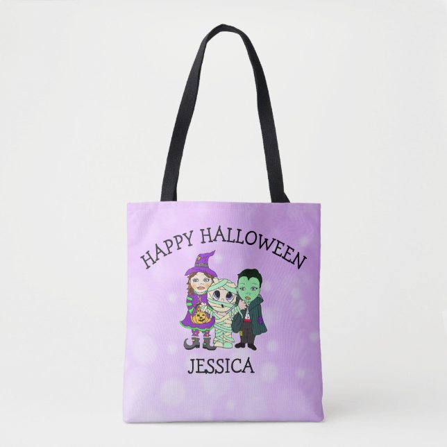 Add your child's name to this Halloween Tote Bag (Front)