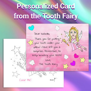 Add your Child's Name to this Tooth Fairy  Postcard