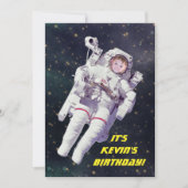 Add Your Child's Photo Astronaut Space Birthday Invitation (Front)