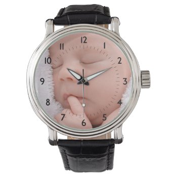 Add Your Child's Photo Custom Watch by MasterTimePieces at Zazzle