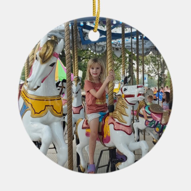 Add your Child's Photo to this Christmas Ceramic Ornament (Front)