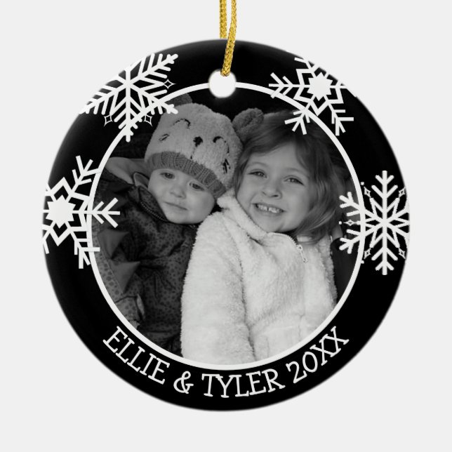 Add Your Child's Picture to this Christmas  Cerami Ceramic Ornament (Front)