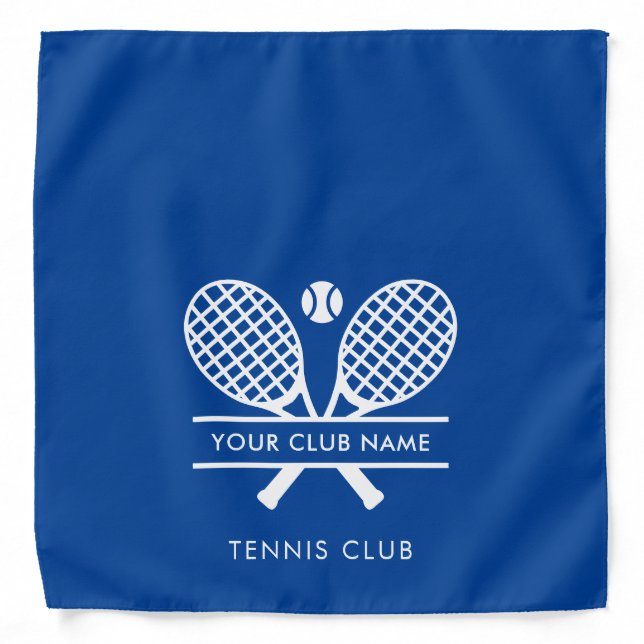Add Your Club Name Lawn Tennis Team Blue Custom Bandana (Front)