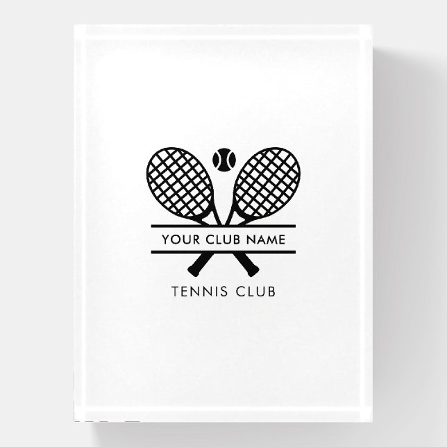 Add Your Club Name Lawn Tennis Team Custom Paperweight (Vertical)
