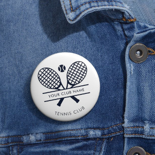 Add Your Club Name Tennis Icons Navy Blue Button