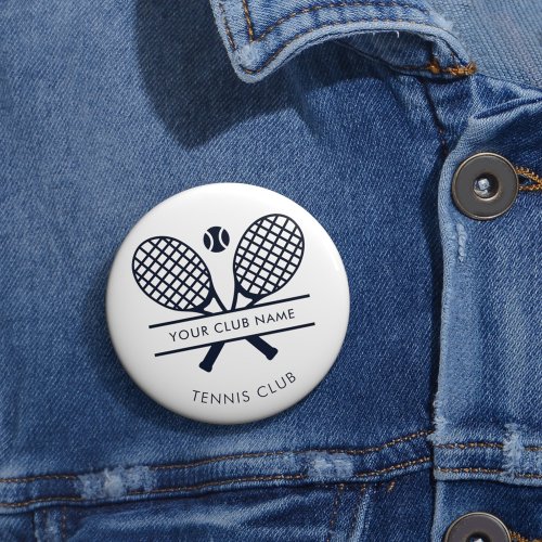 Add Your Club Name Tennis Icons Navy Blue Button