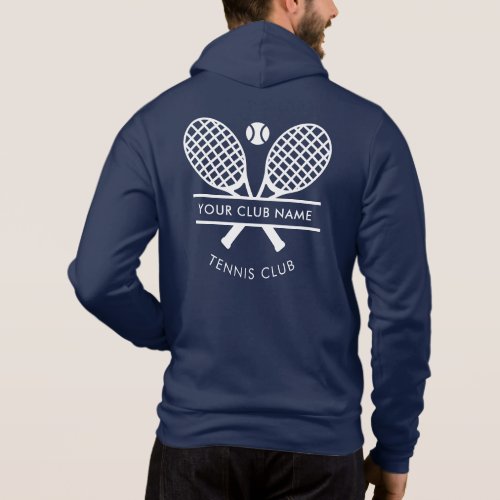 Add Your Club Name Tennis Icons Navy Blue Hoodie