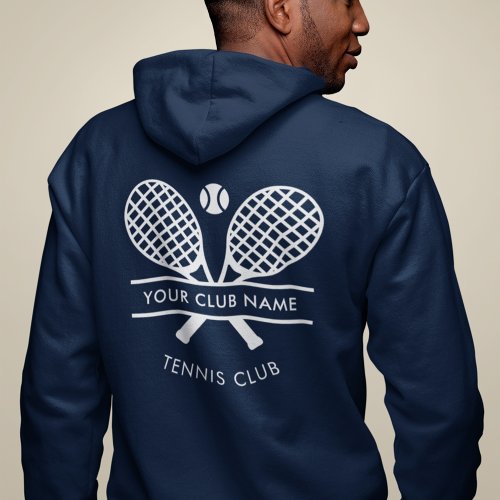 Add Your Club Name Tennis Icons Navy Blue Hoodie