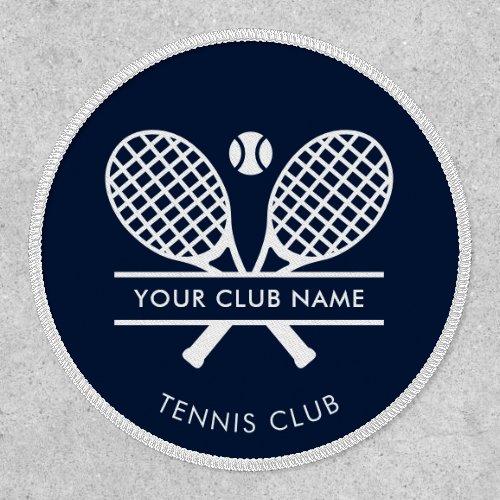 Add Your Club Name Tennis Icons Navy Blue Patch