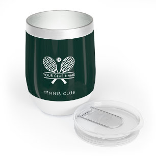 Add Your Club Name Tennis Players Green Any Color Thermal Wine Tumbler