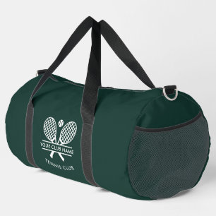 Add Your Club Name Tennis Rackets Motif Green Duffle Bag