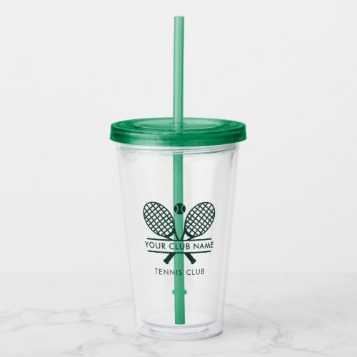 Add Your Club Name Tennis Sports Green Any Color Acrylic Tumbler