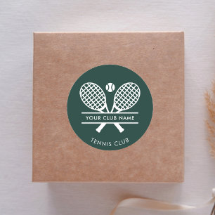 Add Your Club Name Tennis Sports Green Any Color Classic Round Sticker