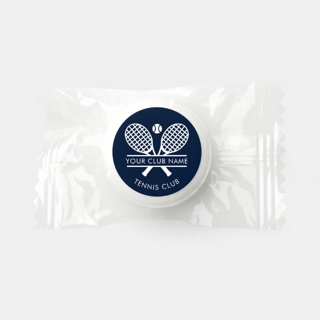 Add Your Club Name Tennis Sports Navy Blue Life Saver® Mints (Front)