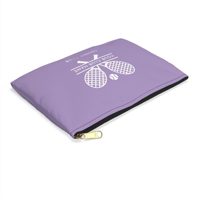 Add Your Club Name Tennis Team Any Color Accessory Pouch (Lilac Lawn Tennis Rackets Motif Accessory Pouch)