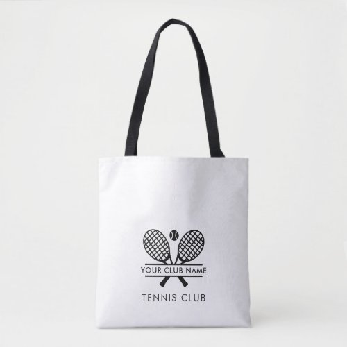 Add Your Club Name Tennis Team Any Color Black Tote Bag