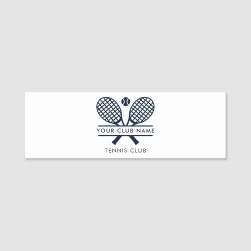 Add Your Club Name Tennis Team Any Color Name Tag