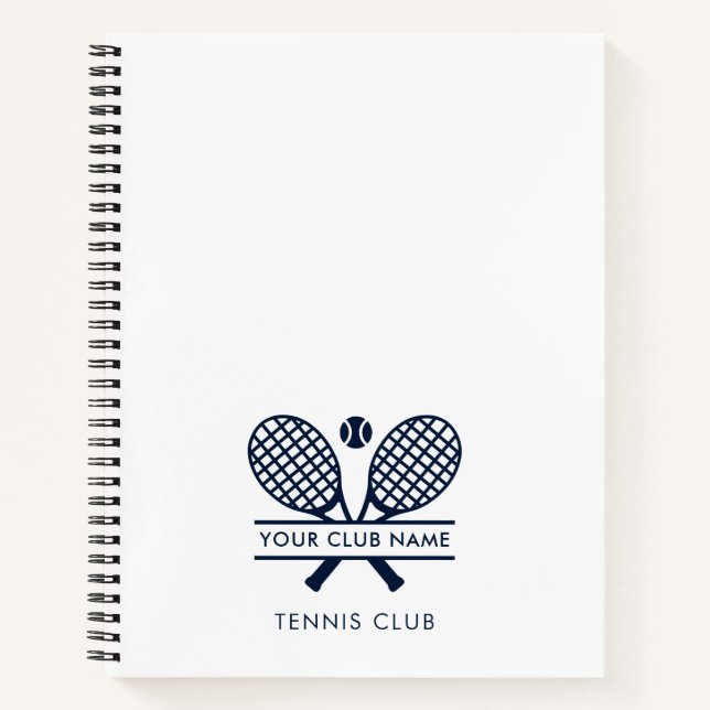 Add Your Club Name Tennis Team Any Color Notebook (Front)