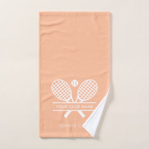 Add Your Club Name Tennis Team Any Color Peach Hand Towel