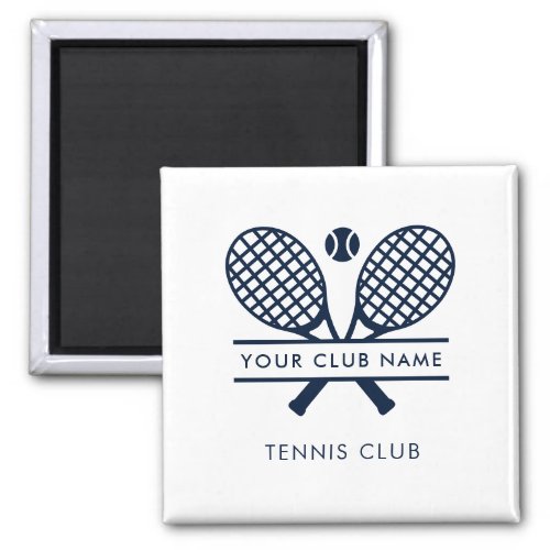 Add Your Club Name Tennis Team Any Color White Magnet