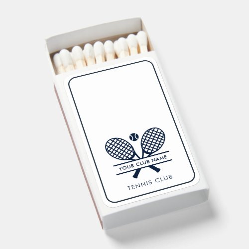 Add Your Club Name Tennis Team Any Color White Matchboxes
