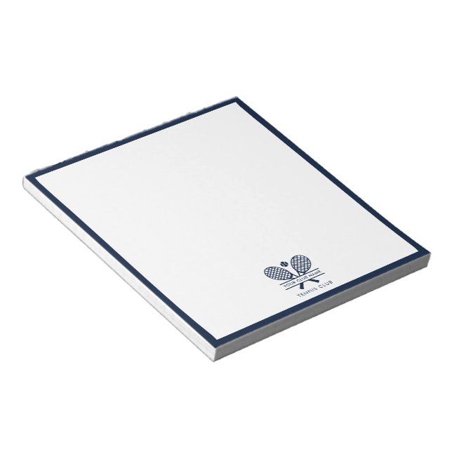 Add Your Club Name Tennis Team Coach Notepad (Angled)