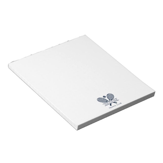 Add Your Club Name Tennis Team Coach Notepad (Angled)