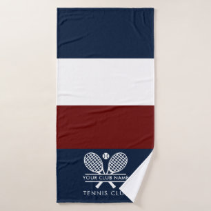 Add Your Club Name Tennis Team Color Block Custom Bath Towel