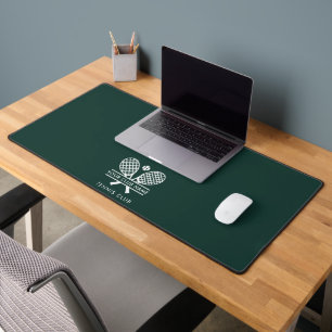 Add Your Club Name Tennis Team Custom Green Desk Mat