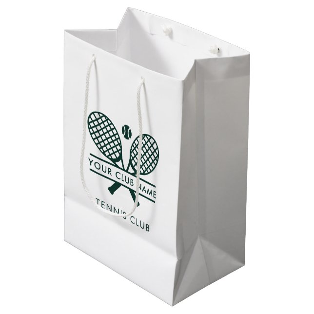 Add Your Club Name Tennis Team Custom Medium Gift Bag (Front Angled)