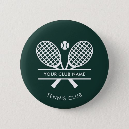 Add Your Club Name Tennis Team Green Custom Button