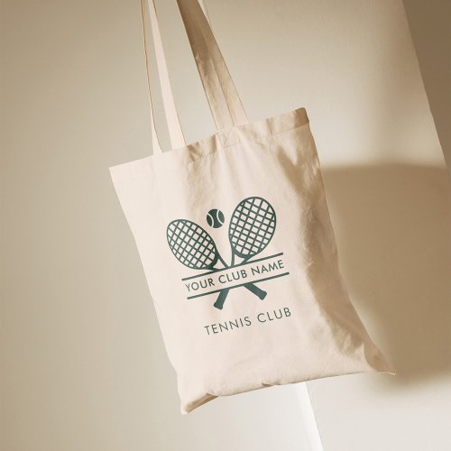 Add Your Club Name Tennis Team Green Logo Tote Bag