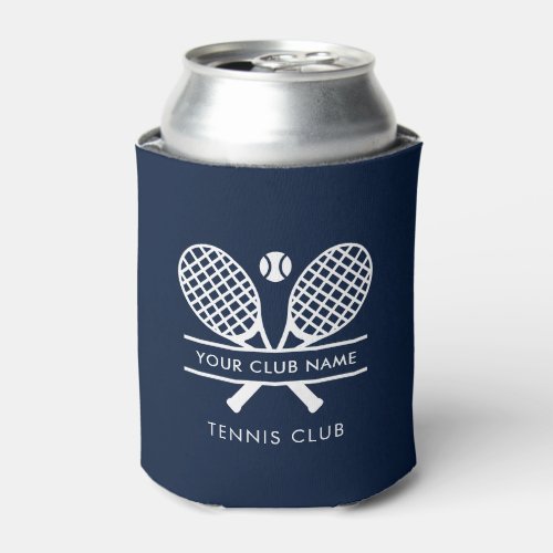 Add Your Club Name Tennis Team Navy Blue Can Cooler