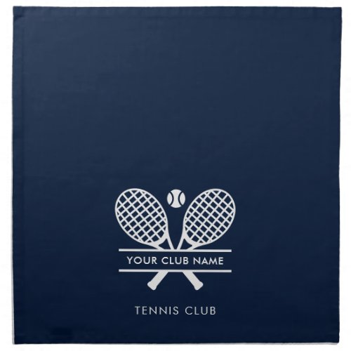 Add Your Club Name Tennis Team Navy Blue Cloth Napkin