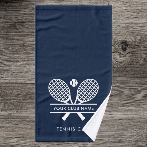 Add Your Club Name Tennis Team Navy Blue Hand Towel
