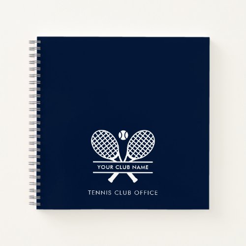 Add Your Club Name Tennis Team Office Navy Blue Notebook