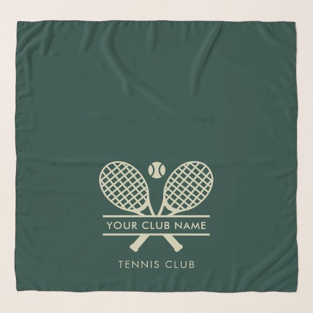 Add Your Club Name Tennis Team Players Green Scarf (Front)