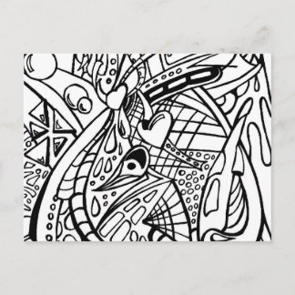Add Your Color BW2 Color Me Line Postcard