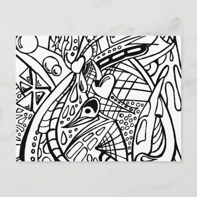 Add Your Color BW2 Color Me Line Postcard (Front)