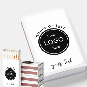 Add your company business logo black and white matchboxes