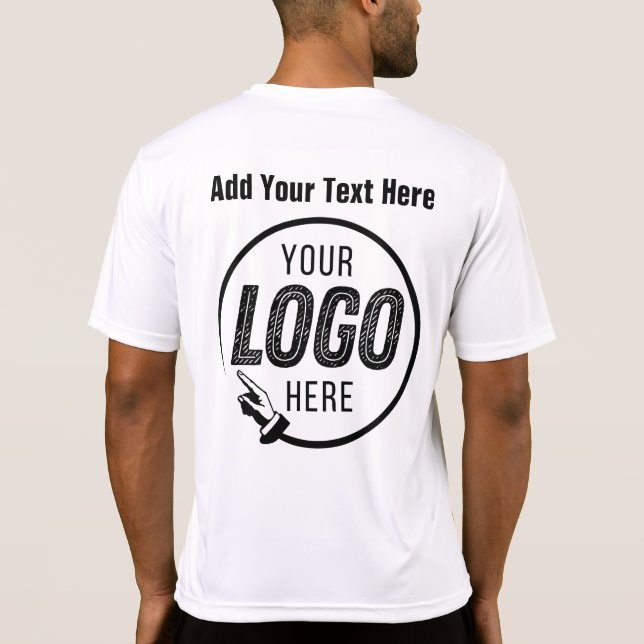 Add Your Company Business Logo Photo Image Custom T-Shirt (Back)