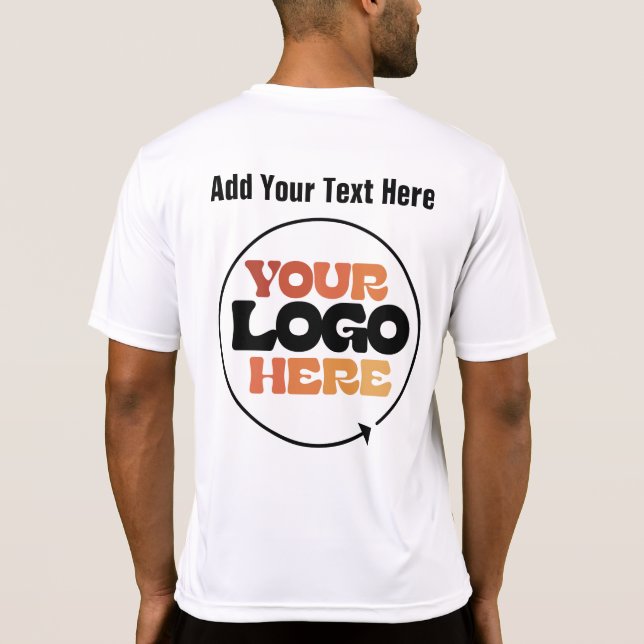 Add Your Company Business Logo Photo Image Custom T-Shirt (Back)
