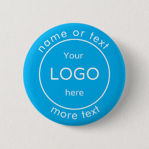 Add your company business shop logo blue button