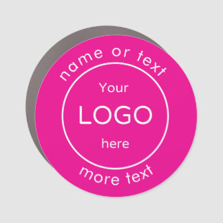 Add your company business shop logo hot pink  car magnet