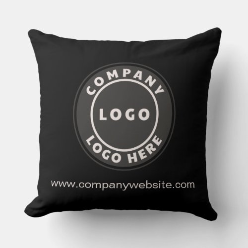 Add Your Company Logo and Business Website Throw Pillow