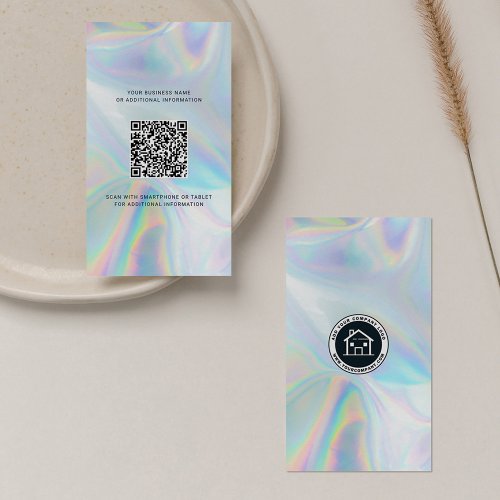 Add Your Company Logo and QR Code DIY Holographic Business Card
